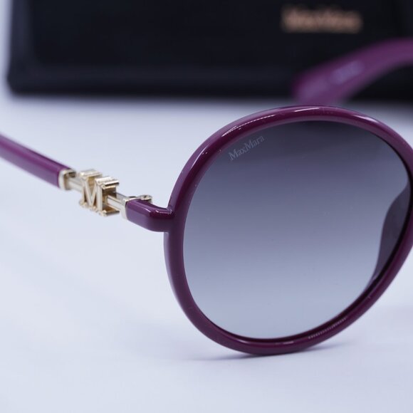 MaxMara EMME15 MM0065 75B Round Sunglasses - Fuxia/Smoke Gradient - Picture 7 of 11